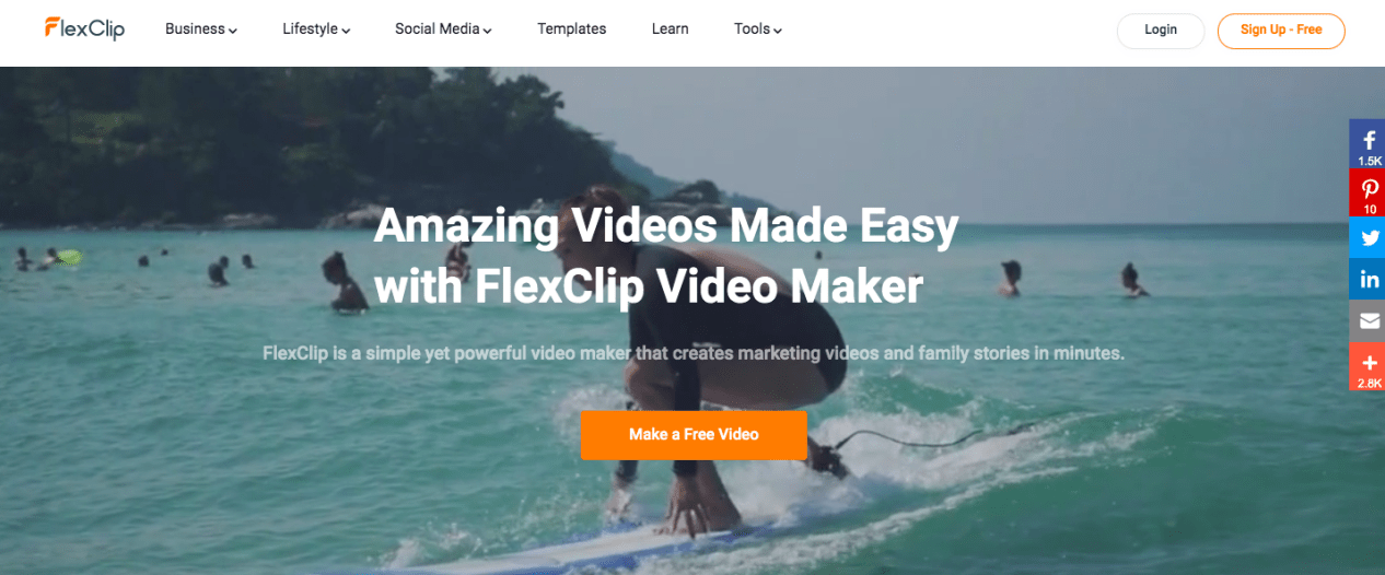 Online video presentation at FlexClip