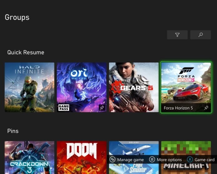 Xbox Series X/S users can now pin games to resume quickly in 2022
