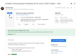 Google Calendar emails are finally getting a welcome overhaul in 2022